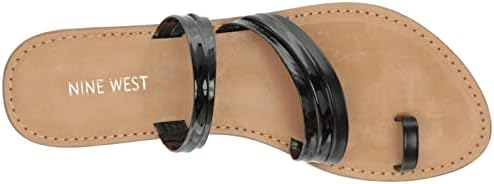 Nine West Women's CINS Flat Sandal, Black 001, 6.5 | Image 4