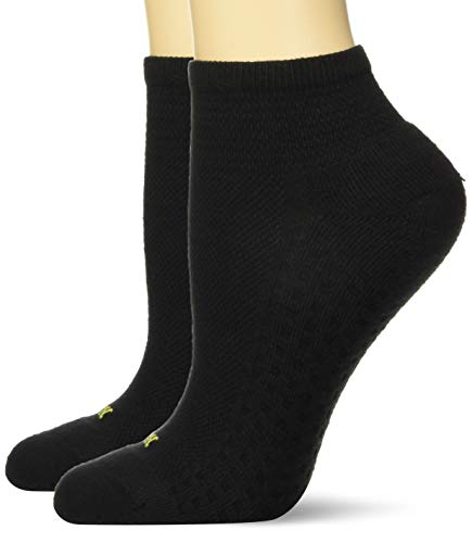 HUE Women's Air Cushion Quarter Top Sport Socks, 3 Pair Pack, Black, One-Size