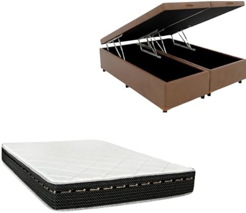 Cama Box Baú Bipartida Blindada + Colchão Eagle Molas Bonnel 22cm...
