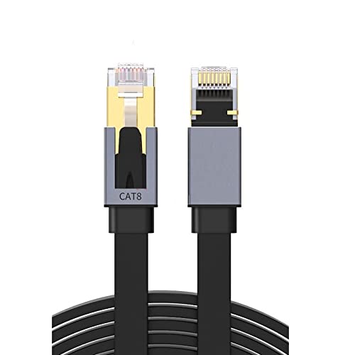 INICIO Cat 8 Ethernet Cable 2Ms/6.6ft CAT8 Flat Design RJ45 Metal Plugs Supports 2000Mhz 40Gbps High Speed Gaming LAN Wire Cord 32AWG Shielded SFTP For Modem,Router,PC,Mac,Laptop,PS4,Xbox POE,Black (B08T8KNTLT) Amazon Price History, Amazon Price Tracker