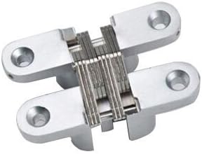 Ranbo (1 Pair) Hidden gate Hinge Stainless Steel Invisible Door Hinges Concealed Barrel Wooden Box Silver (3-3/4 inch)