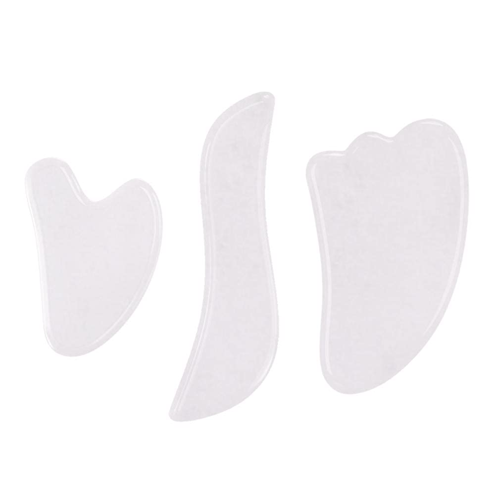 Jade Blanco Rodillo Gua Sha Sha Set Set Facial Ojo Masajeador Cuerpo de Piedra Natural Scaper Gouache Para Levantamiento Facial Herramienta de Masaje de Belleza-Establecer y con caja