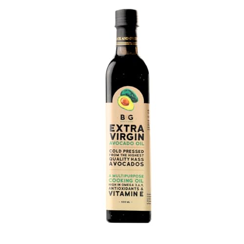 Image of Black and Green Extra Virgin Cold Press Multipurpose Avocado Cooking Oil Bottle (500 ml) (Pack of 3)