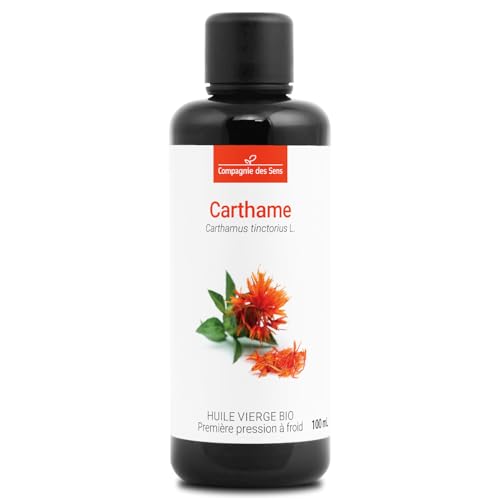 CÁRTAMO - 100 mL - Aceite Vegetal Orgánico - 100% Puro, Natural, Virgen y Certificado Cosmos - Botella en Vidrio