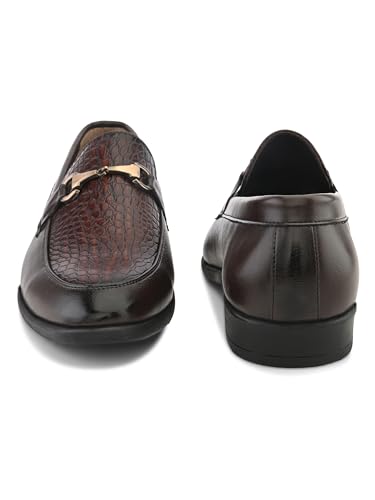 Image of San Frissco Men's Loafers Horsebit Shoes for Men | Buckle Slip-On Textured Moccasins for Office & Formal Wear with Soft Cushioned Insole Stylish, Comfortable & Durable Footwear