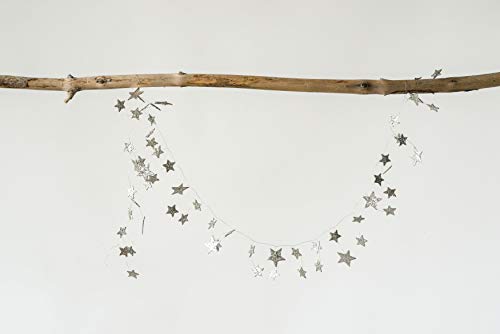 Image of Creative Co-Op 72 inch Star Shaped Garland with Glitter, Silver
