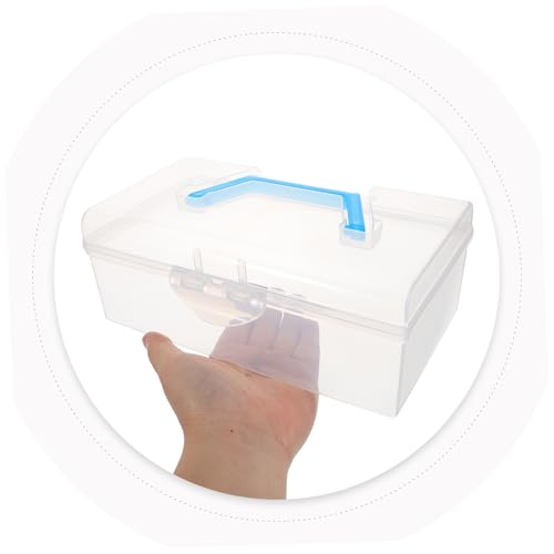 Caja organizadora de fichas Mahjong de plástico con asa miniatura 4