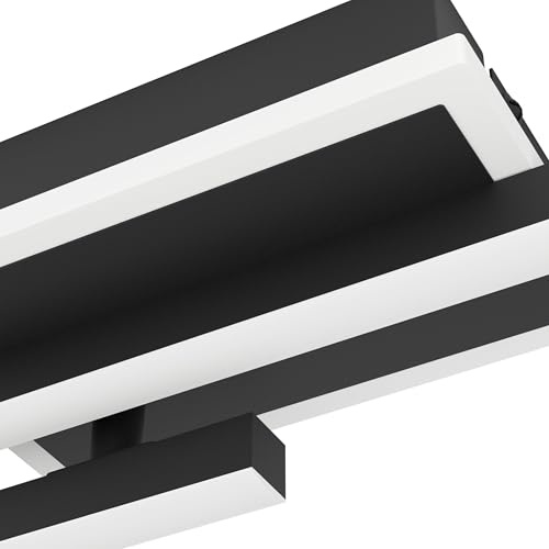 Plafonnier LED Nogaredo orientable au design géométrique noir