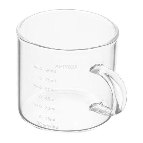 VALICLUD Vaso Medidor de Vidrio Resistente al Frío con Taza Portátil para Leche Café y Agua Diseño Duradero y Ligero para Uso Casa Cafetería o Bar