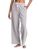 JOE BOXER Womens French Terry Jogger Pants with Open Bottoms and Inseam Pockets - Comfortable Lounge Wear for Womens (Heather Grey, X-Large)