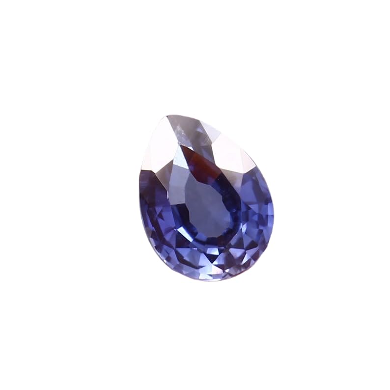 Saphir bleu de Ceylan naturel de 12x9mm en poire facettée pour haute joaillerie