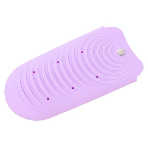 Zerodeko Bolsa Aislante de Silicona Antideslizante para Rizador y Plancha de Pelo Tamaño Pequeño Color Púrpura Resistente al Calor Adecuado para Viajes y Uso Salones de Belleza