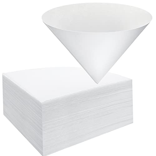 Yexiya 150 Pieces 10 x 10 Inches White Cone Filters Food Cooking Oil Filter Grease Filters Oil Funnel Filters for Maple Syrup Making and Oil Restaurants Cafes Food Hotels