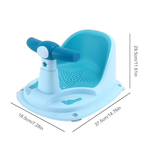 Image of Sevia Baby Bath Seat 6 Months & up, Bath Seat for Baby, Toddler Bath Seat with Suction Cups, Non-Slip, Detachable Cute Portable Toddler Shower Chair Provides Backrest Support (Blue)