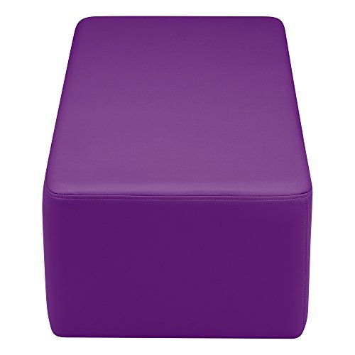 Image of Sprogs 12 inch H Structured Rectangle Stool -Flexible Modular Collaborative Soft Seating for Office, Home, Lounge and School Classrooms with Durable Frame & Set of 6 inch Legs Add-on -Purple