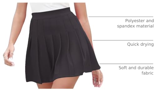 Image of Girstunm Women's Pleated Skirt Mini Skater Basic Skirts High Waist School Girls Uniform Short Cheerleader Skirt