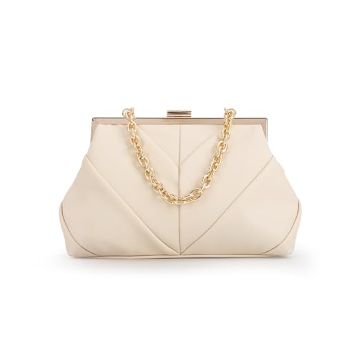 Lanpet Women PU Leather Evening Handbags, Vintage Clutch Purse Chain Strap Shoulder Bag