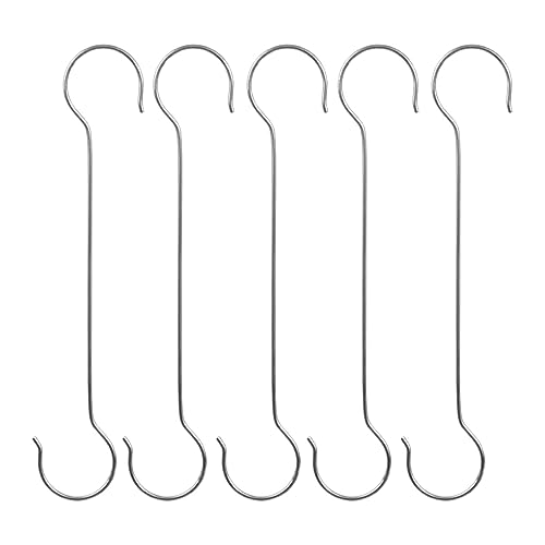 tuwiwol Crochets métalliques en Acier Inoxydable, 5 pièces, Crochets Polyvalents en Forme de S pour Tous Les Besoins, Large Application Multifonctionnel, Crochet en S de 40 cm