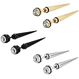 ALXIVATSA New 2026 Unisex 2Pcs Classic Fashion Punk Rock Rivet Spike Tip Cone 316L Stainless Steel Women Men Ear Stud Earrings Piercing Body Jewelry Trendy Accessories Creative Gift For Women And Men