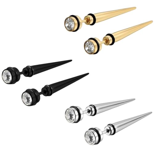 ALXIVATSA New 2026 Unisex 2Pcs Classic Fashion Punk Rock Rivet Spike Tip Cone 316L Stainless Steel Women Men Ear Stud Earrings Piercing Body Jewelry Trendy Accessories Creative Gift For Women And Men