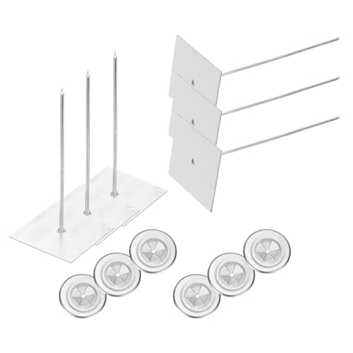 PATIKIL 120mm Self Stick Insulation Pins, 50Sets 2in Self Locking Washers Aluminum Insulation Hangers Cap Round Washers for Foam Board Wall Floor Ceiling