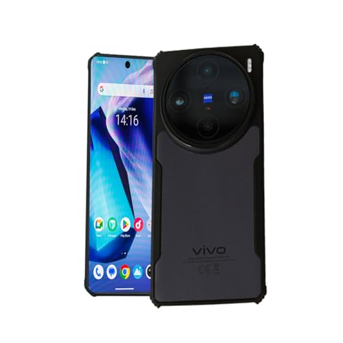 Image of AIBEX Crystal Clear Back Cover Case for Vivo X100 Pro 5G | 360 Degree Protection | Shock Proof Design | Transparent Back Cover Case (PC & TPU, Black Bumper)