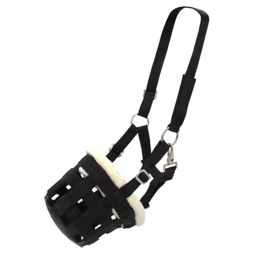 PFIFF 102979 Maulkorb Fressbremse, Kopfstück Kunstfell, Schwarz Shetty