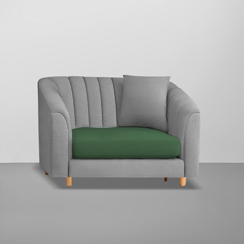 Image of Casaliving Doraldo 1 Seater Sofa Set for Living Room (Green Grey Colour) Premium Fabric Sofa