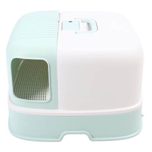 Arenero grande para gato con puerta cubierta y pala miniatura 1