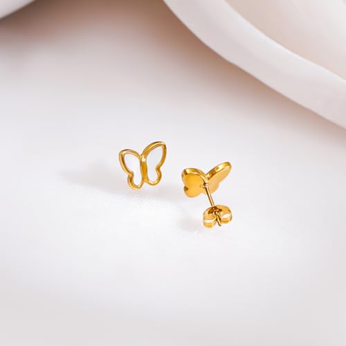 Image of Rubans Demi Fine Stainless Steel Stud Earrings Daily Gift for Women & Girls