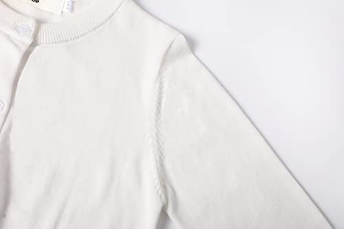 Image of Girls' Cardigan Sweater [Cute Petal Buttons] Cotton Long Sleeve Crewneck Uniform Sweater for 5-14 Years Girls