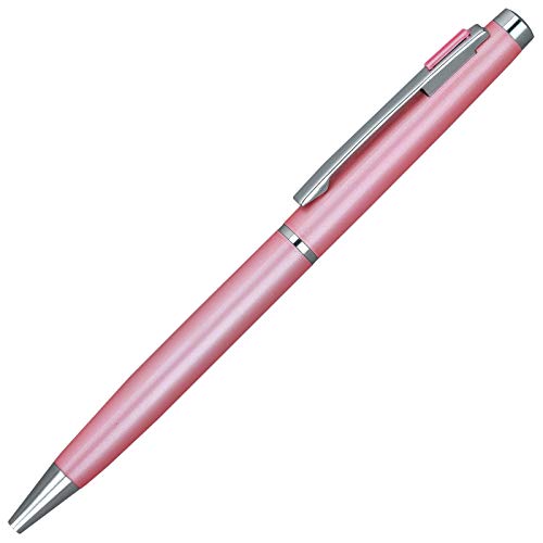 Image of Lanier 4G Ballpoint Pen - Shiny Chrome Ring & Parts with Medium Tip 0.7mm Cross Style Refill (with Accents - White or Black or Purple or Pink)