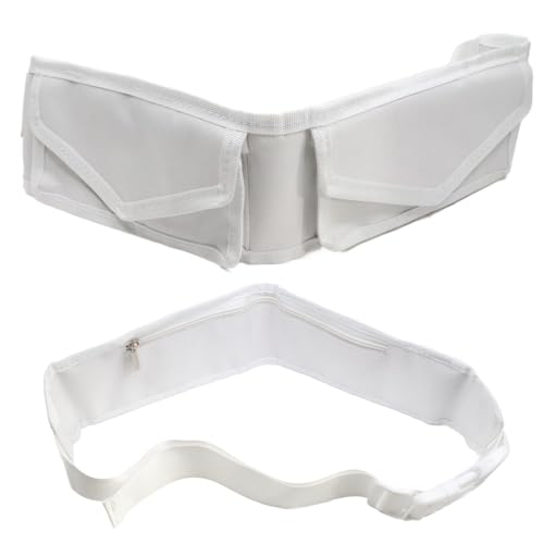 Premium Ahram Ihram Belt for Hajj & Umrah – Hidden Safety Zipper Pockets, Adjustable Waist (23”– 47”), Large Pockets for Cell phone and Sturdy Buckle with Lock Release