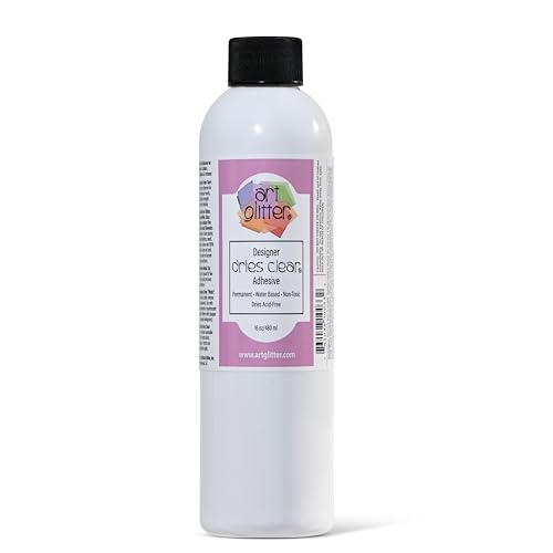 Art Institute Glitter Designer Dries Clear Craft Glue 16oz Bulk Refill Non-Toxic Acid-Free Professional Adhesive