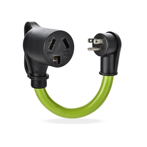 Image of Dryer Adapter Cord, NEMA 5-15P Male to 10-30R Female Power Adapter, Heavy Duty STW 10 Gauge Only for 15 Amp 120V Dryer, 12Inch, ETL Listed