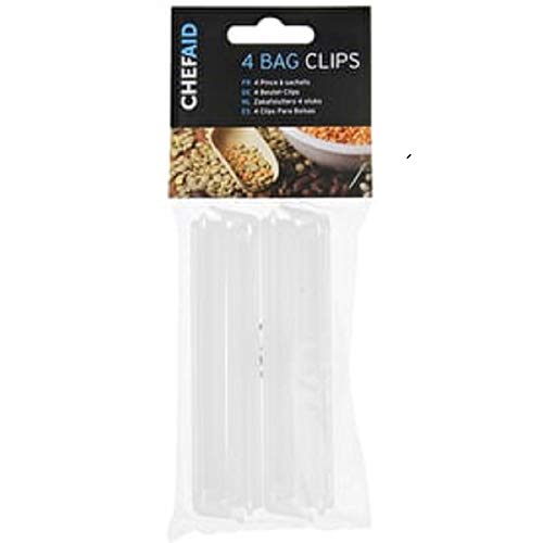 Chef Aid Bag Clip Set, 4 Piece set in White