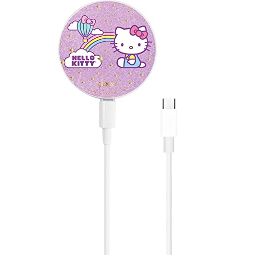 Sonix x Sanrio Charger | Compatible with MagSafe for iPhone 15, 14, 13, 12 Series | Fast Wireless Charger x 6.5ft Cable (USB-C) | Hello Kitty Rainbow, Purple