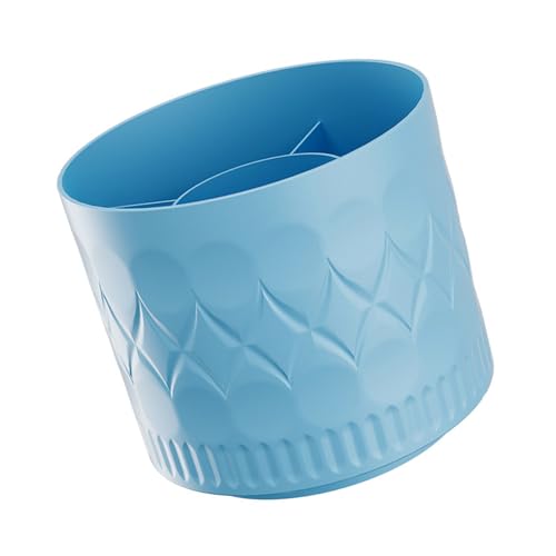 Uqezagpa Organizador de brochas de maquillaje giratorio, tazas japonesas, diseño simple, gran capacidad, almacenamiento de escritorio para cosméticos, papelería, organizadores simples de escritorio de