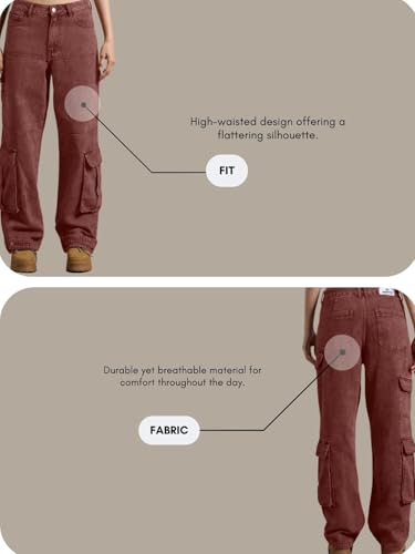 Image of GRECIILOOKS Baggy Jeans for Women | High Waist Wide Leg Stylish for Girls Trendy Women's Pant | Loose Jean for Women's | Jean for Womens