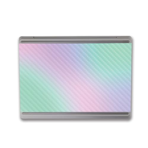 Image of MightySkins Carbon Fiber Skin Compatible with Microsoft Surface Laptop Go 3 (2023) Full Wrap Kit - Cotton Candy | Protective, Durable Textured Carbon Fiber Finish | Made in The USA