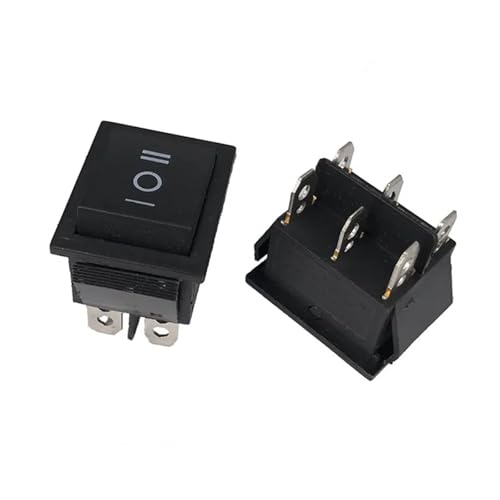 Interruptor basculante KCD4 de 3 posiciones ON-OFF-ON con luz amarilla de 220V para control 6