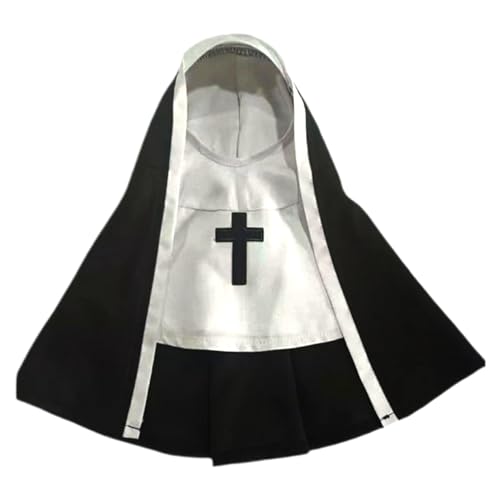 Genérico Disfraces para mascotas Sister Habit, Disfraz de monja Cosplay para perros y gatos, Talla S, Negro, Poliéster, Traje de Halloween