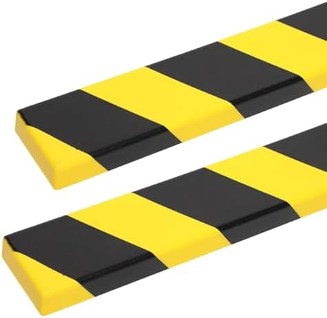 High-Visibility Foam Edge Protectors, 39" Self-Adhesive Corner Guards with Black & Yellow Stripes, Wall Bumpers for Safety in Warehouses, Offices & Home - 2 Pack
