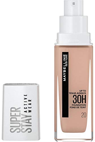 Maybelline New York Fond de Teint Liquide Longue Tenue Sans Transfert Haute Couvrance Superstay Active Wear 30h Teinte : Éclat 20 Contenance : 30 ml - vue 8