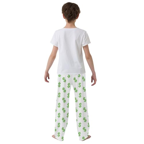 Boys' Pants Green Dollar Sign Long Bottoms Jogger Pants Elastic Waist Trousers with Pockets S-XL 5