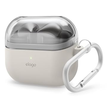 elago Compatível com Samsung Galaxy Buds 3 e capa para Galaxy Buds 3 Pro, capa dupla com mosquetão, capa de silicone premium + TPU, carregamento sem fio, acessórios de fone de ouvido, para homens,