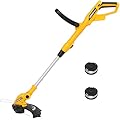 HEINPRO Cordless String Trimmer Compatible with Dewalt 20V Battery, 12-Inch Weed Wacker Cordless Auto Line Feed,Electric Weed Eater Battery Powered Grass Trimmer w/2 Line Spools(Tool Only)