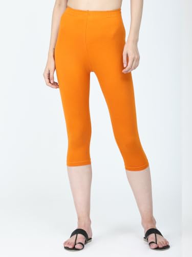 Image of Robinbosky Premium Stretchable Cotton Capri Legging for Women | Suitable for Formal wear & Casual wear | High-End Elastic Makes. The Leggings Squat Proof and Durable for Travel, Yoga, & Workout.