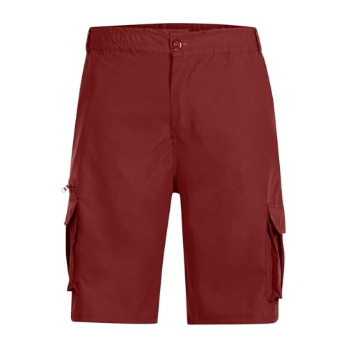 Image of Cargo Shorts for Men,Summer Casual Elastic Waist Big Tall Baggy Shorts Lightweight Hiking Short with Multi Pockets