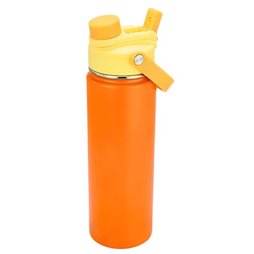 Image of Drinco Stainless Steel Water Bottle Spout Lid Vacuum Insulated Double Wall Water Bottle Wide Mouth Leak Proof Keep Cold Sport Camping Hiking (22oz Citrus)